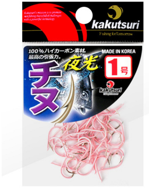 카쿠쯔리 축광 핑크야광 대용량지누바늘 야광바늘 축광바늘 감성돔바늘 벌크바늘 밤낚시 감성돔전용바늘, 55개입, 1개