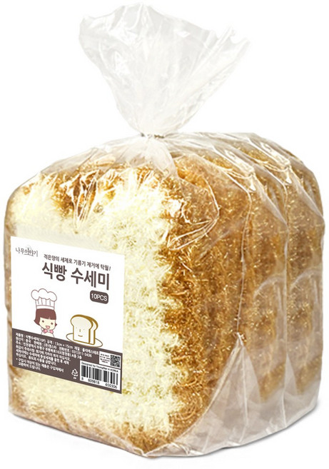 영스타 나무이야기 반짝이 아크릴 수세미 식빵, 10개입, 1개
