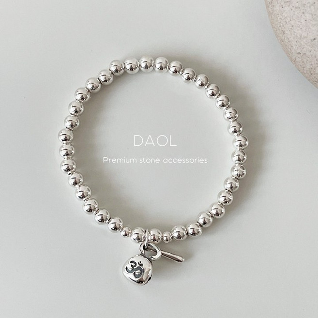 925실버 소원성취 5mm 목탁 은볼팔찌 불교 염주팔찌