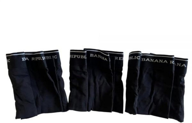 Banana Republic 3팩 남성용 니트 복서 브리프 사이즈 라지 기능성 플라이 속옷 블랙.