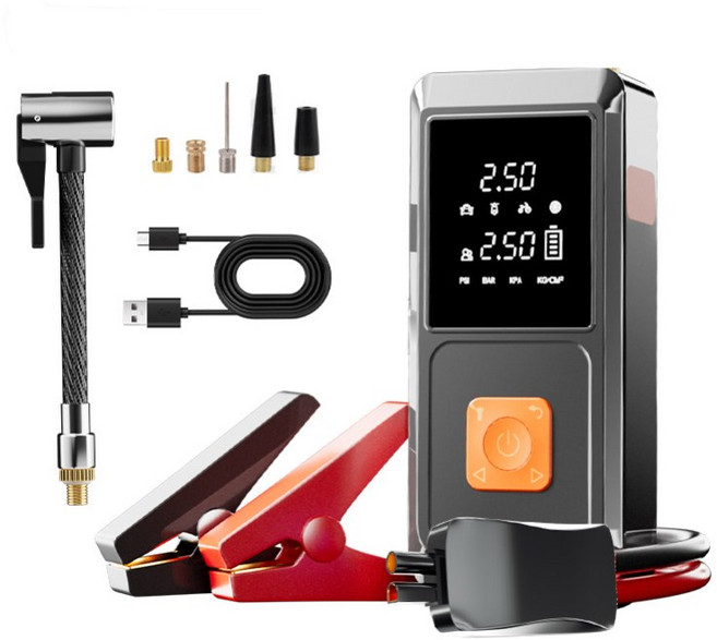 ZOZOFO 자동차 배터리 점프스타터+스마트 점프 케이블+타이어 공기압 주입기+대용량 배터리 일체형 29800mAh, 1개, 1개입