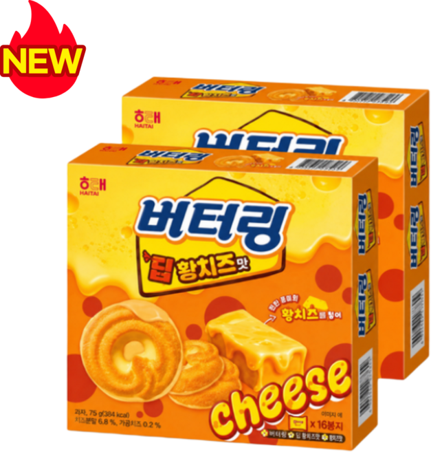 해태 버터링 딥 황치즈, 2개, 155g