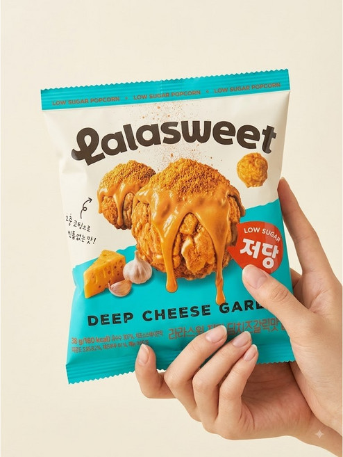 라라스윗 저당 딥치즈갈릭맛 팝콘, 30개, 38g