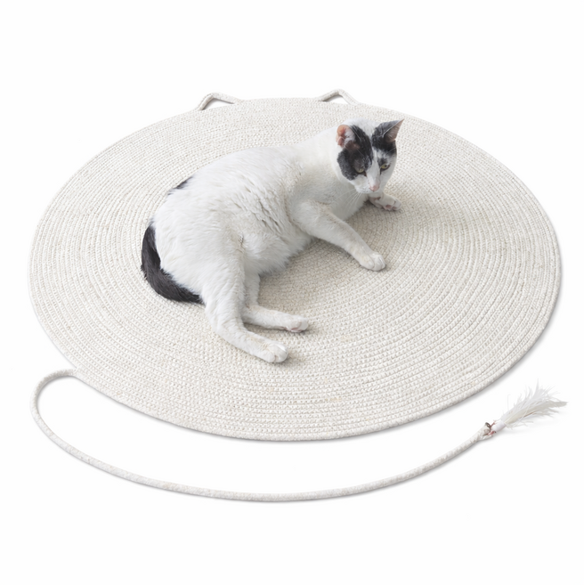 그램도그 고양이 원형 스크래쳐 매트, 1개, 무지화이트