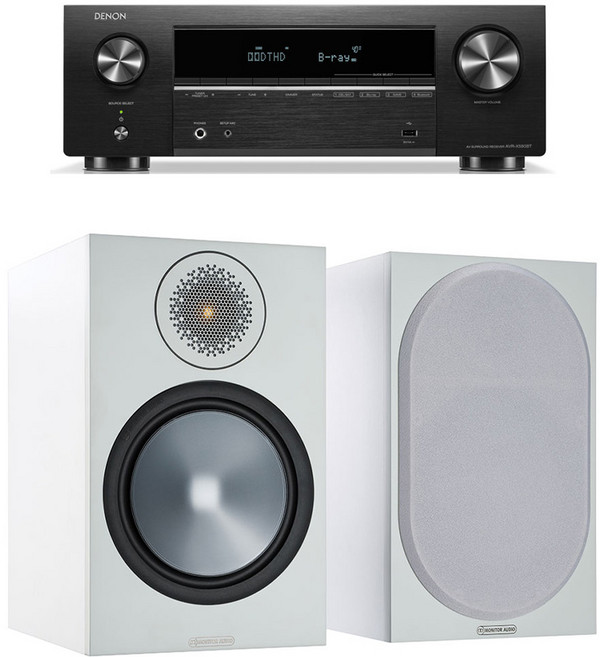 데논 AVR-X580BT + 모니터오디오 Bronze 100 블루투스 하이파이 오디오, 블랙, 선택완료, 블랙