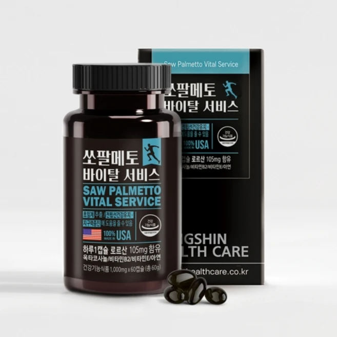 쏘팔메토 바이탈 서비스 1000mg x 60캡슐, 1개, 1정 - 쿠팡