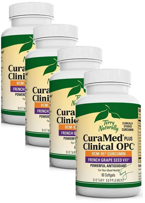 테리 내추럴리 큐라메드 플러스 클리니컬 OPC 소프트젤 Terry Naturally CuraMed Plus Clinical OPC, 4개, 60정 - 쿠팡