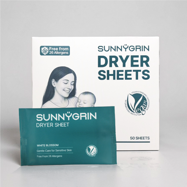 써니그린 알러지케어 비건 건조기시트 드라이시트 화이트블러썸, 50개, 1매