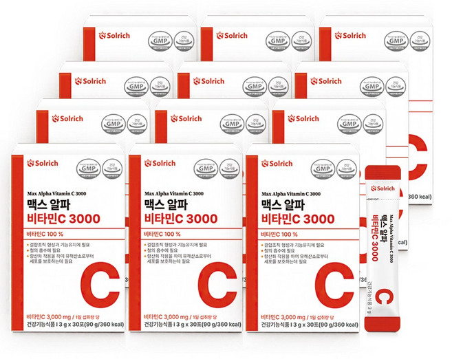 솔리치 맥스 알파 비타민C 3000, 12개, 90g