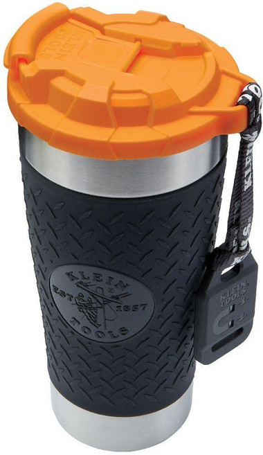 KLEIN TOOLS 클라인툴스 55580 스테인리스 스틸 텀블러 플립 탑 뚜껑 포함 단열 591.6 ml 20 온스 Tradesman's 이중벽 진공 머그잔 미끄럼 방지 슬리