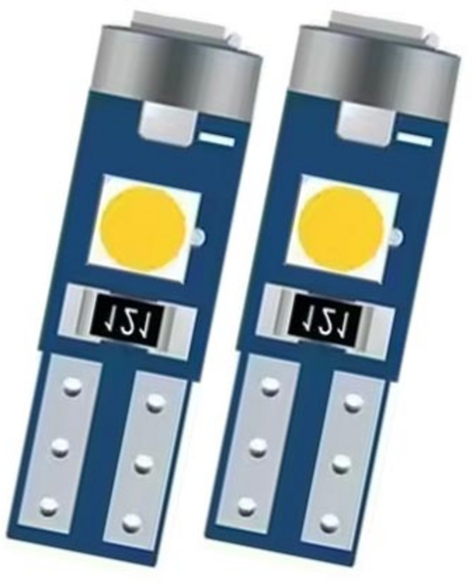 차량용 12V 계기판 T5 T6.5타입 3LED전구 2P, 범용, 2개