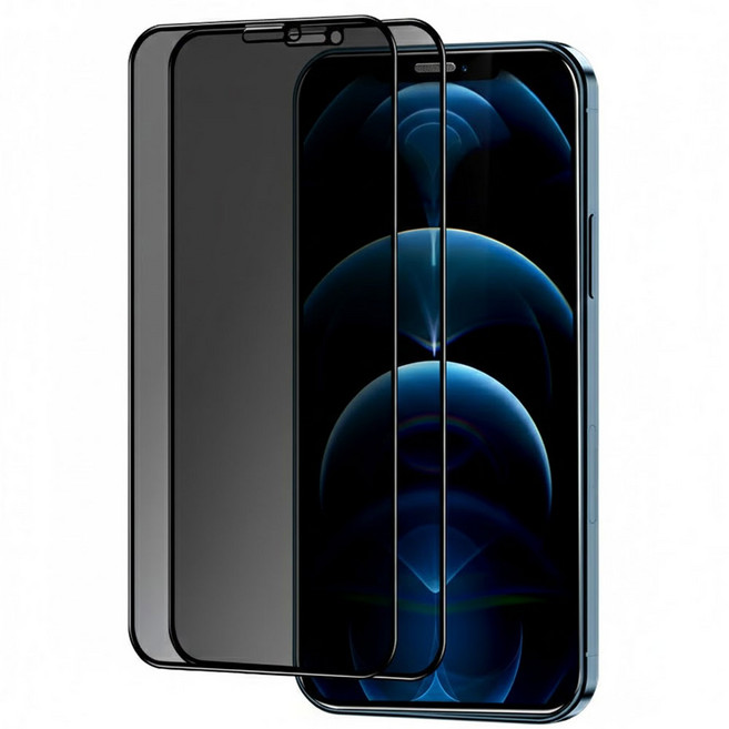 오르벤 사생활 보호 풀커버 블랙엣지 프라이버시 휴대폰 액정보호필름, 2개