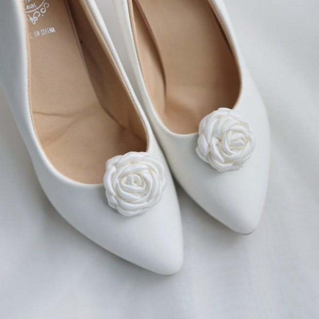 엘블랑꼬 새틴꽃 슈즈코사지 셀프웨딩 구두 장식