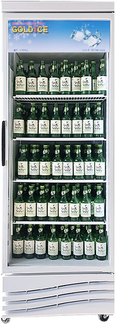 청우냉열 CW-470IFS 간냉 수직형 쇼케이스 소주 컵 업소용 냉동고, 무료배송지역