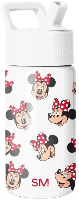 Simple Modern Kids Summit Water Bottle with Straw Lid | 14oz Insulated Stainless Steel Cup for Gir, 디즈니-미니 마우스 재미