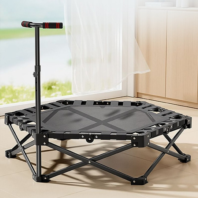 접이식 트램폴린 유아 어린이 트램펄린1인용 점핑 다이어트 트램폴린, 블랙