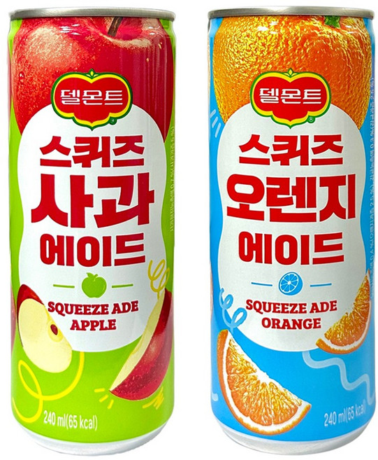델몬트 스퀴즈 사과 30캔+델몬트 스퀴즈 오렌지 30캔, 60개