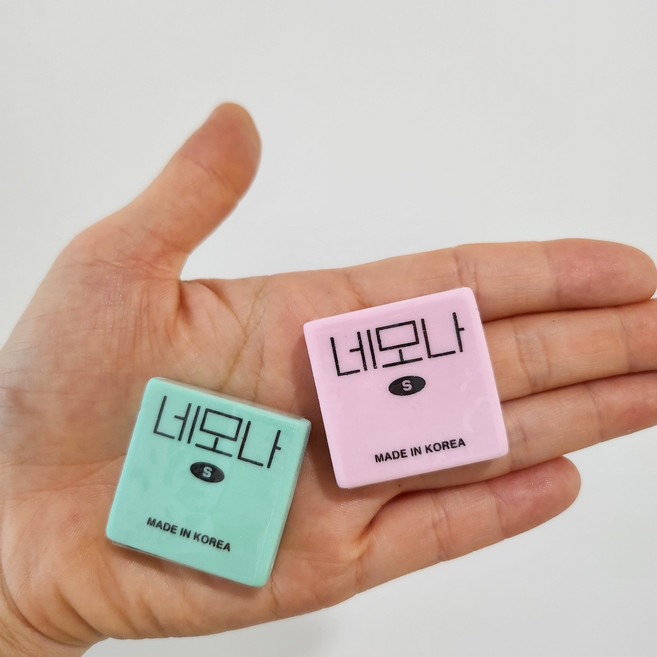 네모나 지우개 고무지우개 핑크 그린, 2개