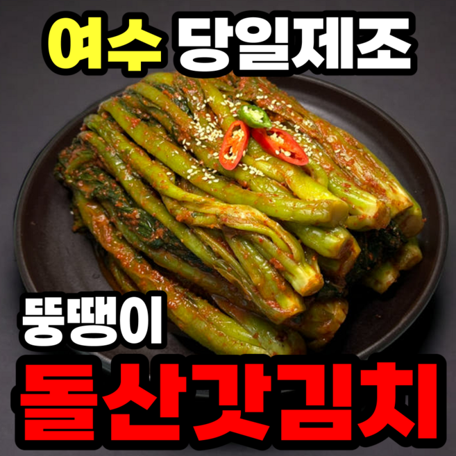 뚱땡이 돌산갓김치 국산 여수산지직송, 1개, 1kg