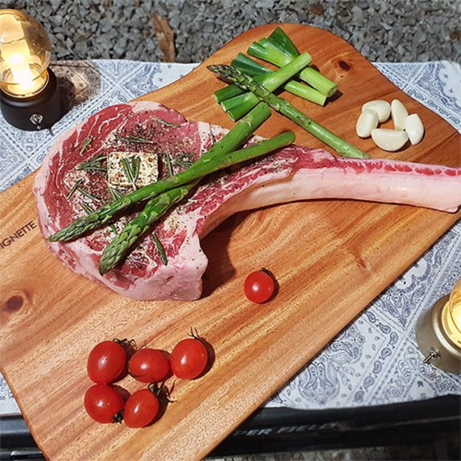 라이프리셋 토마호크 스테이크 초이스 블랙앵커스 가정용 캠핑고기 홈파티 3.5cm 5cm 1kg 당일발송, (뼈컷팅)토마호크 5cm 1050g, 1개