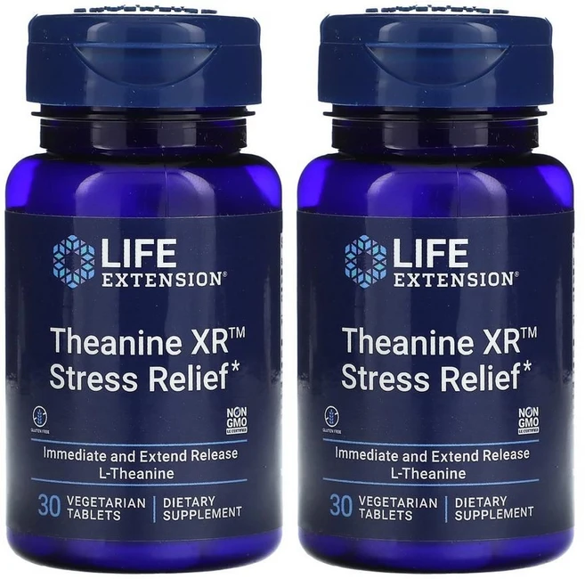 라이프익스텐션 Theanine XR 스트레스 릴리프 30베지타블릿 2개 L 테아닌 인산 이칼슘 인 Phosphorus, 30정 - 쿠팡