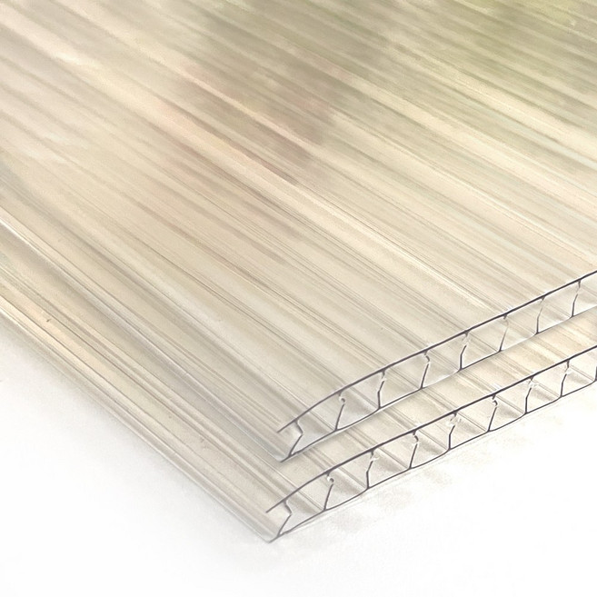 폴리카보네이트 복층 렉산 PC판 지붕 4Tx1000x1000mm, 1개, 4T 1Mx1M 투명(2개입)