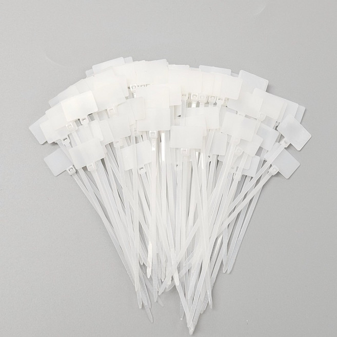 네임타이 케이블 표시 전선네임택 이름표 마크타이 전선분류, 화이트, 100개