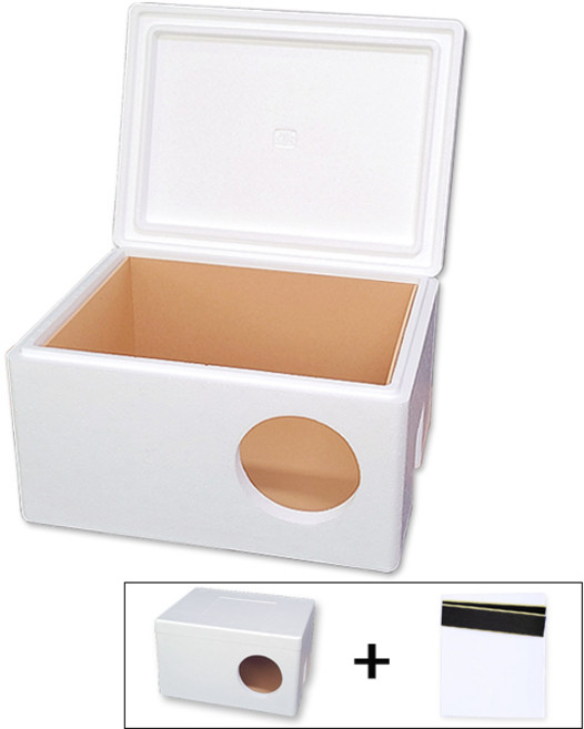 길고양이 겨울집용 내부스티로폼+종이박스+비닐에어커튼, 내부스티로폼 : 가로형, 1개