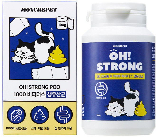 동물병원 입점 몽셰펫 고양이 생 유산균 영양제 대용량 100g, 1개, 장건강/유산균, 50회분