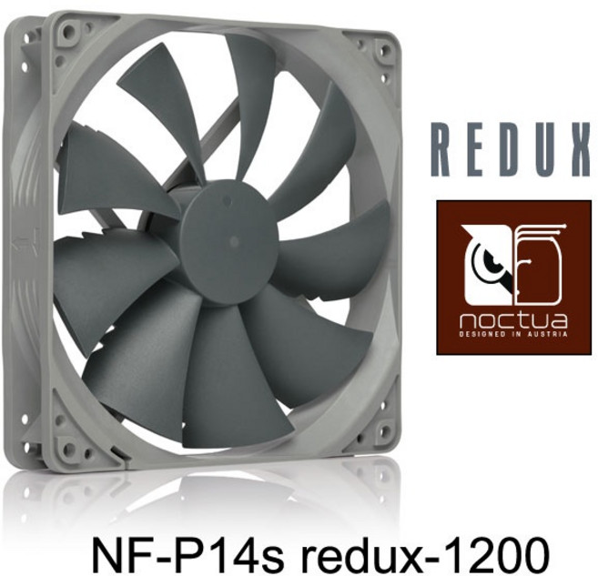 Noctua NF-P14s redux-1200 復刻雋永經典版(140mm方形扇框), 1個