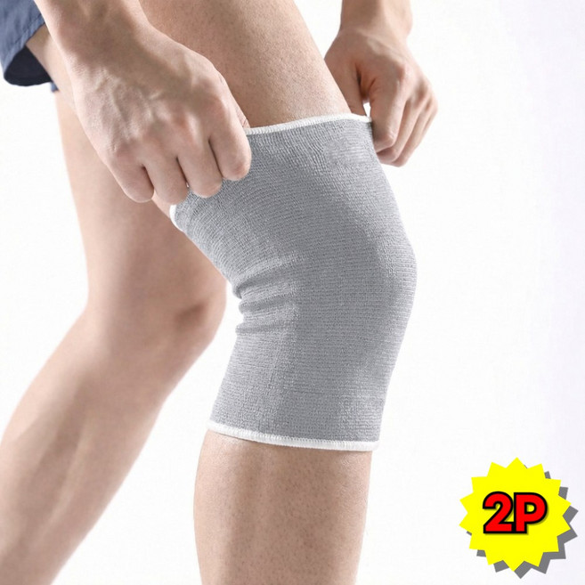 드헬띠 고탄력 소프트 러닝 헬스 무릎보호대, 연그레이, 1세트