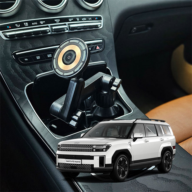 스마트폰 컵홀더 싼타페MX5 무선충전 거치대, 본품 마그네틱패드1개