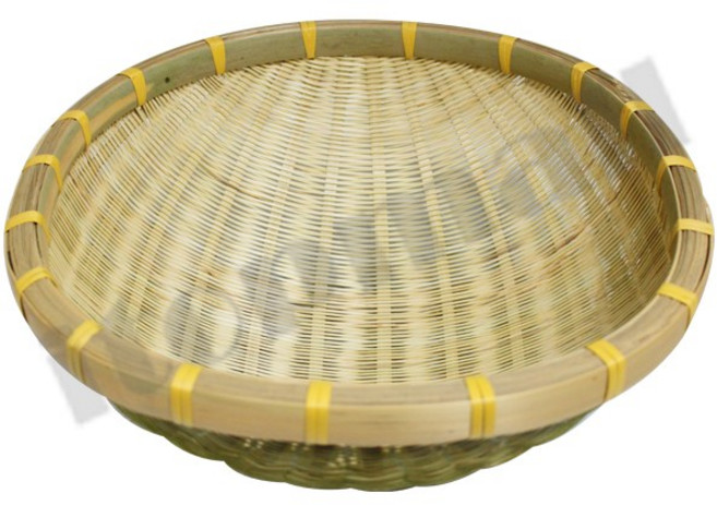 겉대 대나무 소쿠리 원형 23 26 27cm 광주리 민속 소품 전통 공예, ( 27cm )