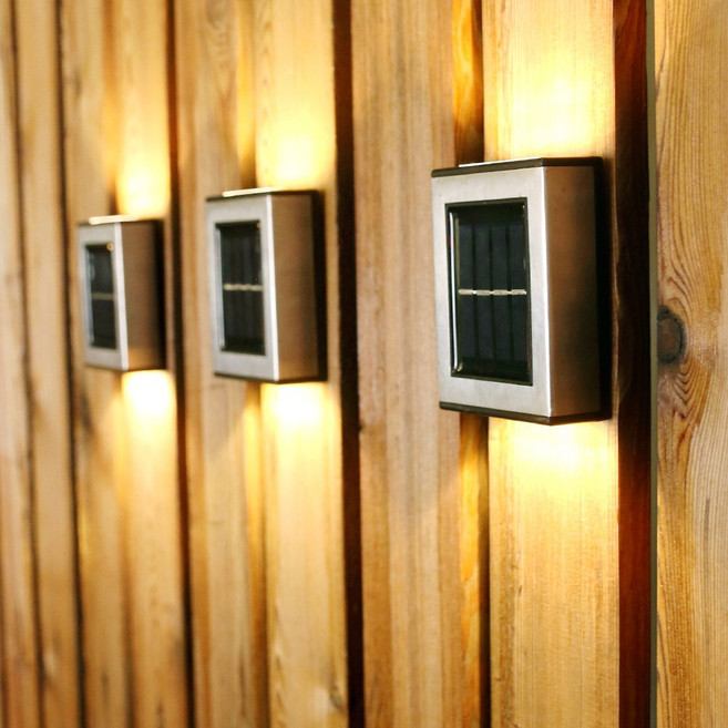 MIREU 태양광 2LED벽등 DNS-SLW99 2p, 화이트