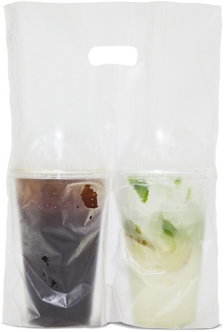 카페 음료 포장 비닐 캐리어, 1개, 200개, 2잔