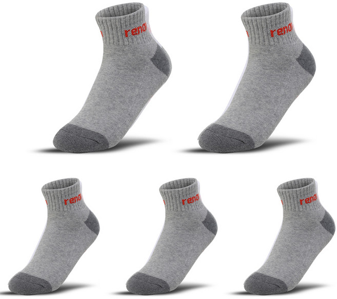 레노마 여성용 멀티 앵글 스포츠 골프양말 5족 세트, 그레이, 5개