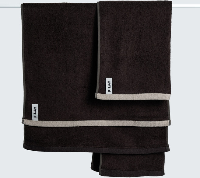 플랫화이트 프리미엄 210g 부드럽고 두툼한 밤부 호텔수건, 4개, 블랙빈