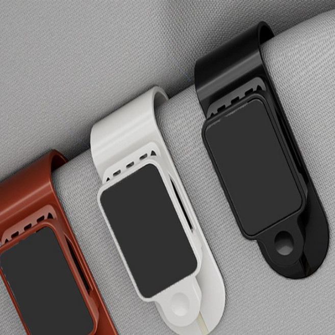 자동차 선바이저 선글라스클립 블랙 화이트 브라운, 1개