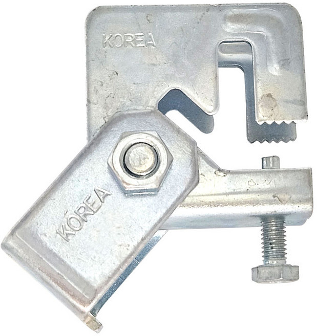 C형강 클램프 그네형 3/8 삼부 산부 전산볼트용 브라켓 악어이빨, 1개