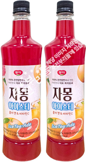 광야식품 자몽 베이스 아이스티, 970ml, 2개