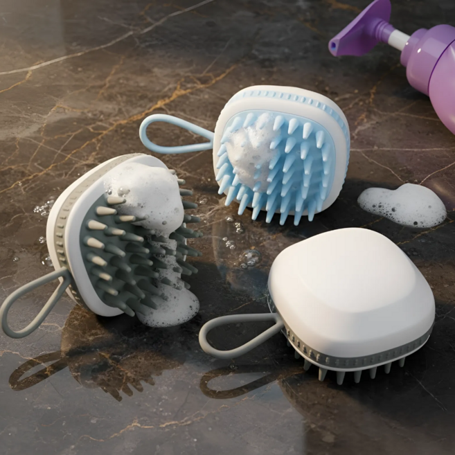 탈론나인 프리미엄 실리콘 두피케어 마사지 샴푸브러시, 1개, 라이트 블루