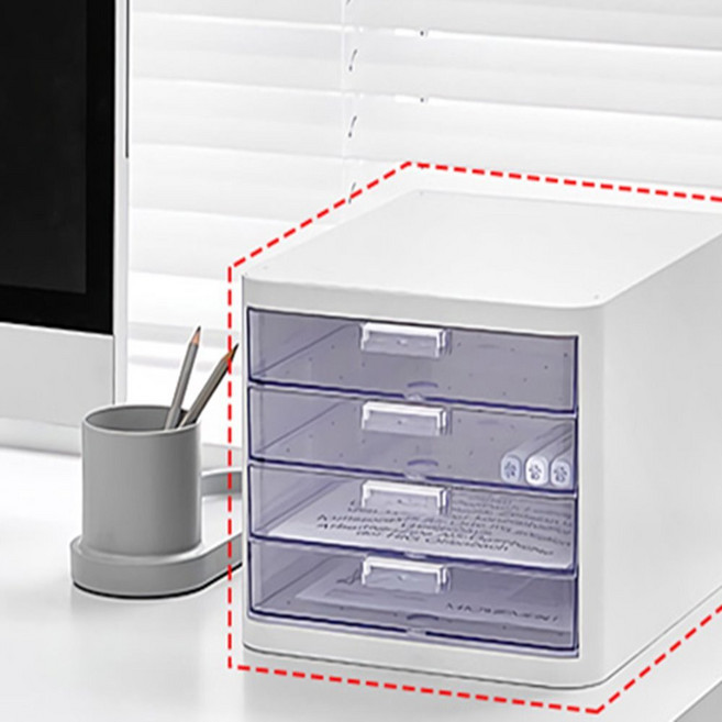 4단 캐비닛 a4정리함, 화이트