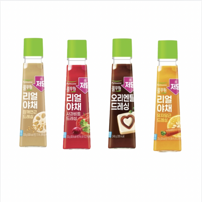 저당 오리엔탈 드레싱 + 저당 리얼야채 유자당근 드레싱+ 저당 리얼야채 사과비트 드레싱 + 저당 리얼야채 참깨연근 드레싱