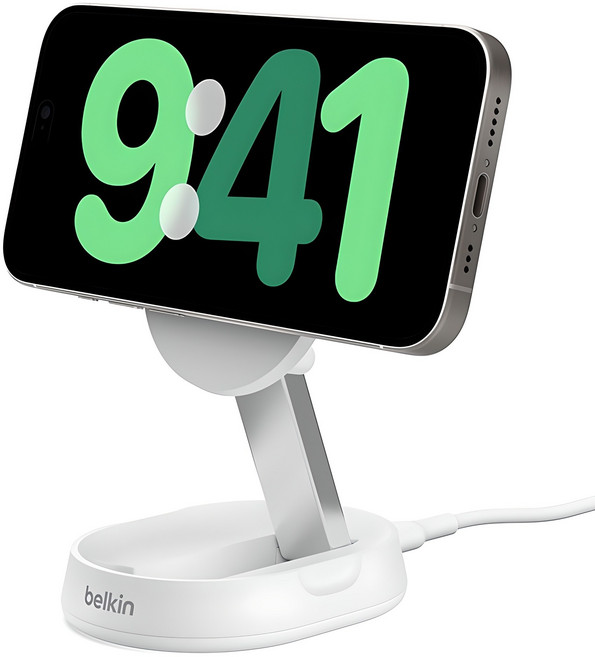 벨킨 Qi2 부스트 차지 프로 컨버터블 마그네틱 무선 충전 스탠드 WIA008btWH, 화이트, 1개