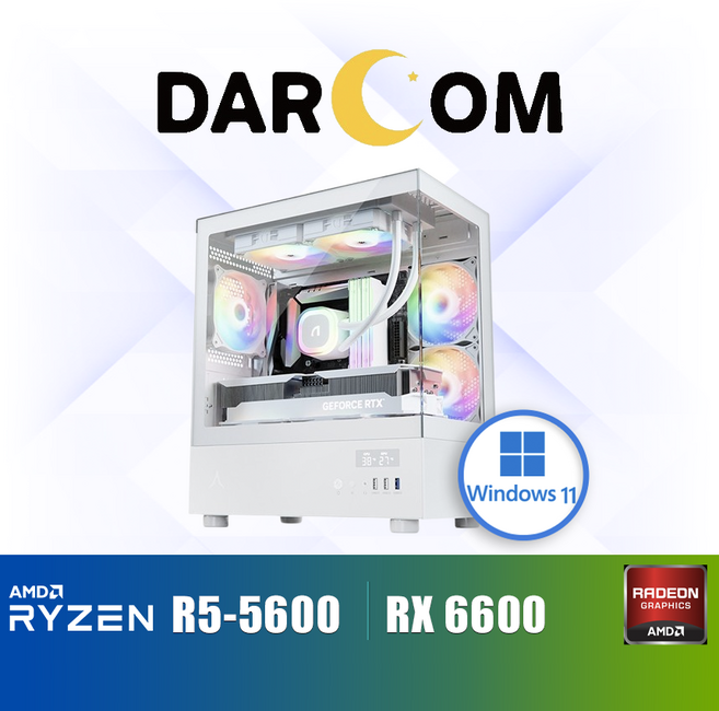 달컴 윈도우탑재 게이밍 조립PC 롤 발로란트 서든어택 오버워치2 배그, R5-5600, 라데온 RX 6600, 16GB, 512GB, WIN11 Home