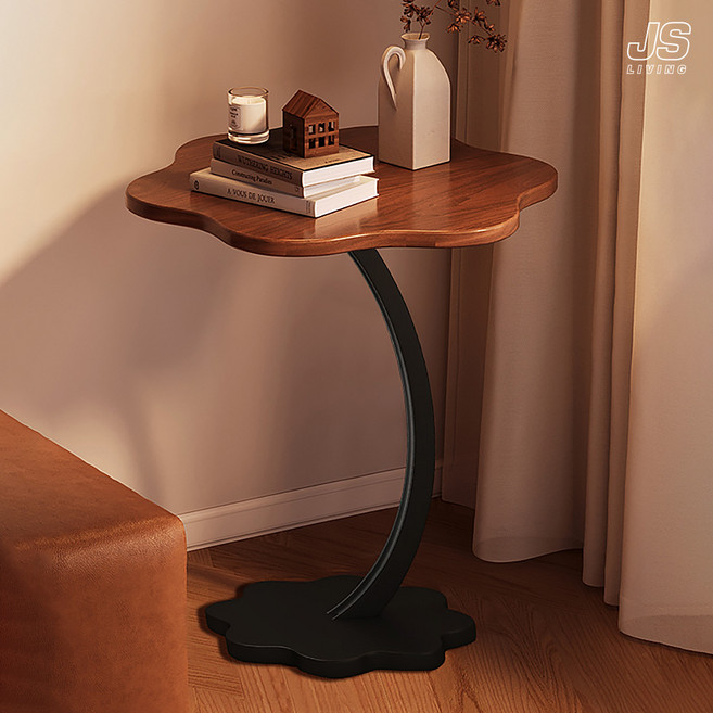 JS리빙 원목 틈새 사이드 테이블 거실 침실 인테리어 보조 정리대 소파 북선반 티테이블 침실 다용도 진열대 선반 침대 협탁 테이블 조립식 소파옆 미니 JSLIVING@RC88564, 우드블랙