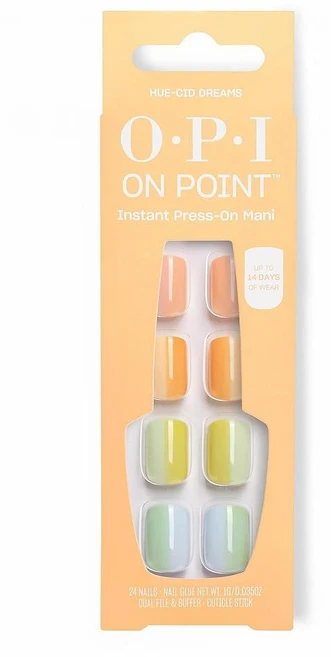 OPI 온 포인트 프레스 네일 | 스퀘어 스쿠발 아몬드 쉐이프 아트 짧고 긴 길이 글루로 24 카운트 인스턴트 마니 OPI'M DREAMING 컬렉션, Hue-cid Dreams, 1개 - 쿠팡