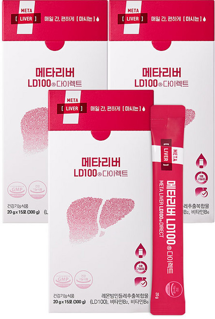 메타리버 LD100 레몬밤단델리온 액상 간건강 지방간영양제, 3세트, 15회분