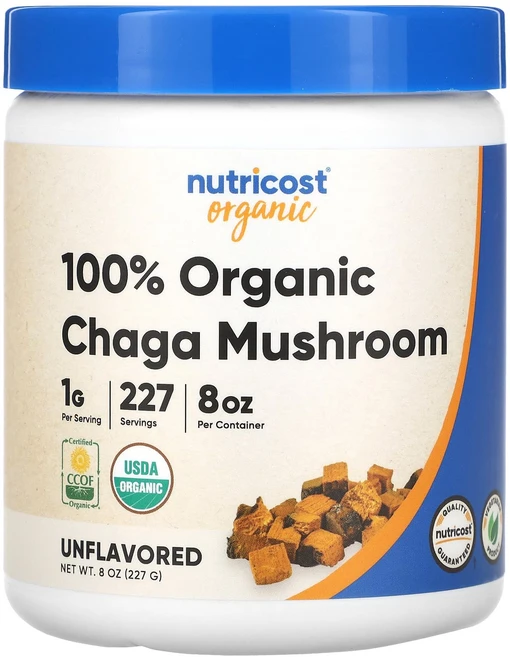 Nutricost 100% 유기농 차가버섯 무맛 227g(8oz), Nutricost100유기농차가버섯무맛227g8oz, 227g, 1개 - 쿠팡