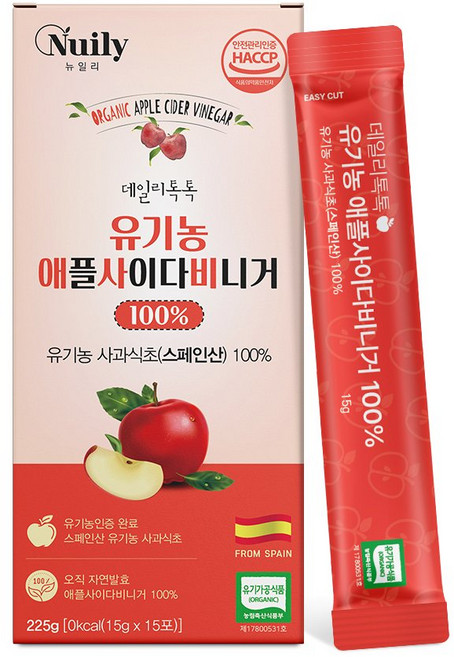 뉴일리 유기농 애플사이다비니거 액상15포, 6세트, 225g